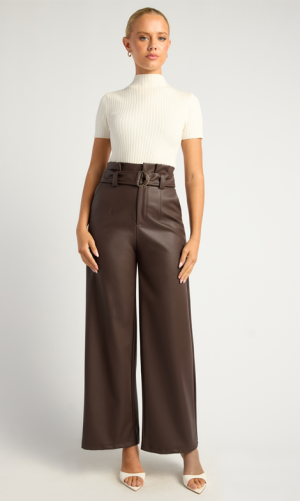 Dominique Faux Leather Pants