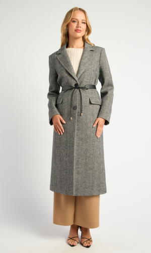 Aston Faux Wool Herringbone Coat