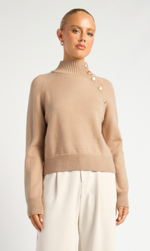 Liora Gold Button Knit Jumper