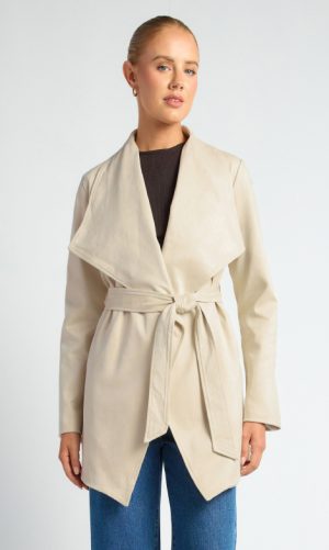 Luelle Faux Suede Waterfall Jacket