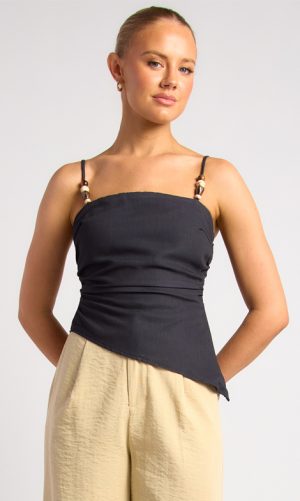 Talia Faux Linen Top