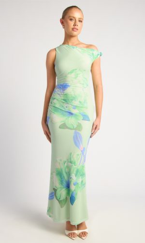 Chelise Floral Mesh Maxi Dress